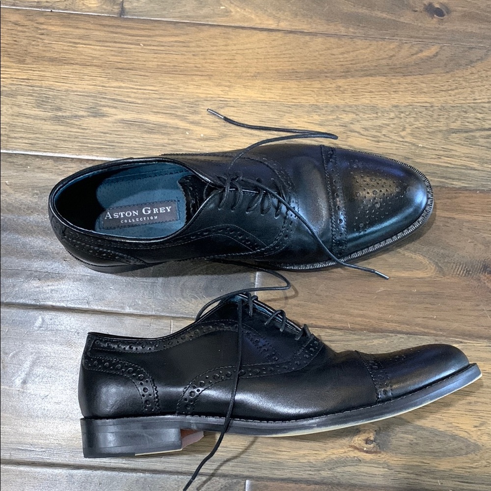 Men's Aston Grey Black dress Shoes